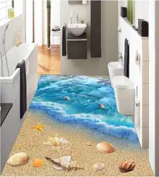 3 d ПВХ полы на заказ 3d Ванная комната напольная бумага 3 d мировой океан напольная плитка фрески фото обои для стен 3d