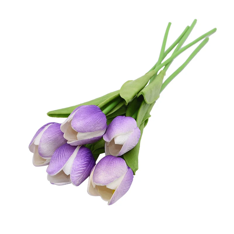 10 шт./лот ПУ-тюльпаны Искусственные цветы настоящие на ощупь искусственные украшения мини тюльпаны для домашнего украшение в виде свадебного букета цветы