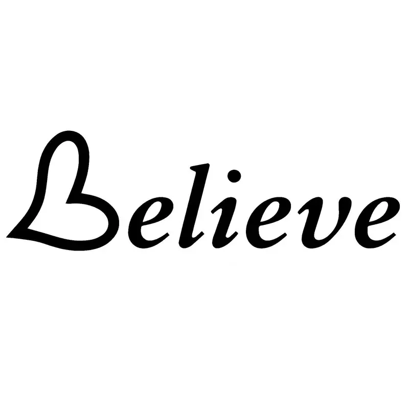 

Смешная Виниловая наклейка 17,8 см * 5,7 см верьте, автомобильная наклейка, виниловые наклейки для стайлинга автомобиля, декоративные черные и серебряные искусственные наклейки