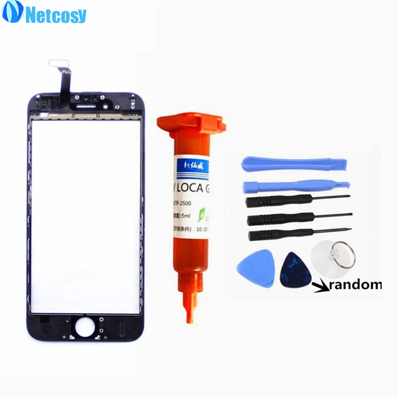 

Netcosy TouchScreen For iphone6 Touch screen Digitizer panel With frame replacement for iphone 6 6 Plus touch panel +5ml UV+Tool