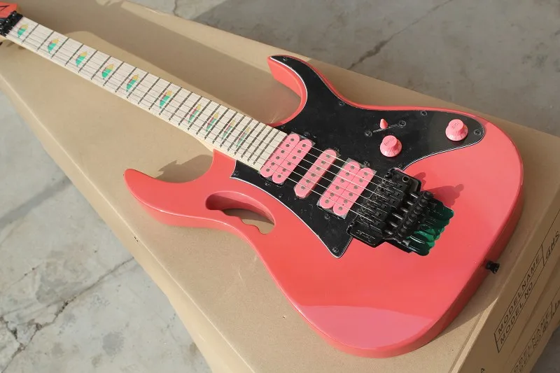 

Custom Electric Guitar with Pink Color Body,Maple Fingerboard,Pink Pickups,Black Floyd Rose and can be Customized