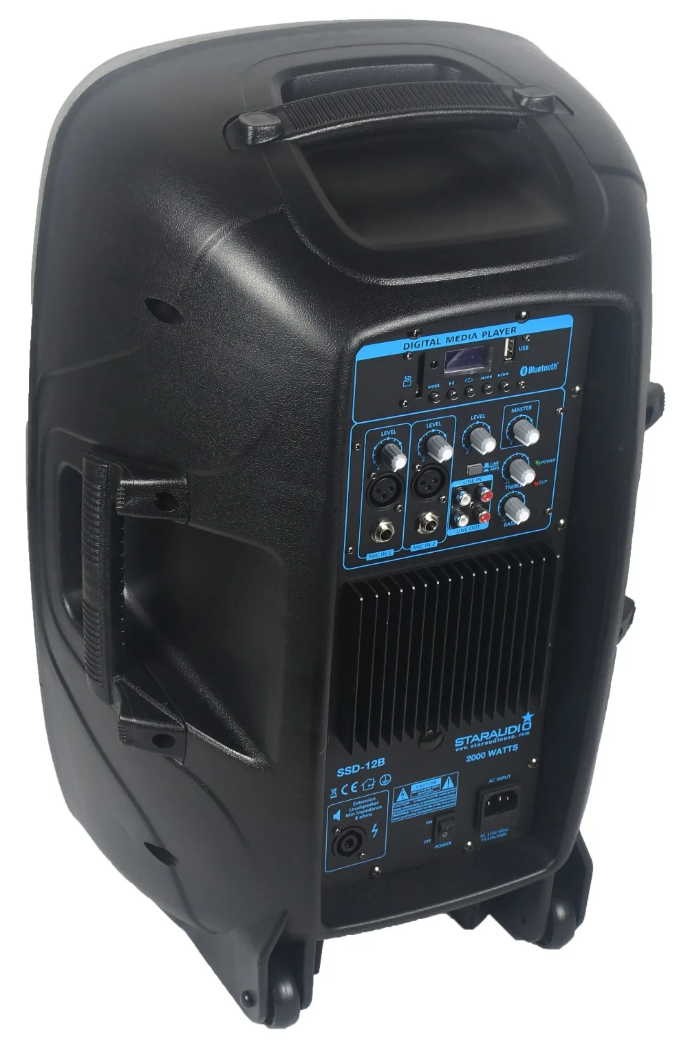 back of active pa power 12 speakers with bluetooth sd card mp3 player usb