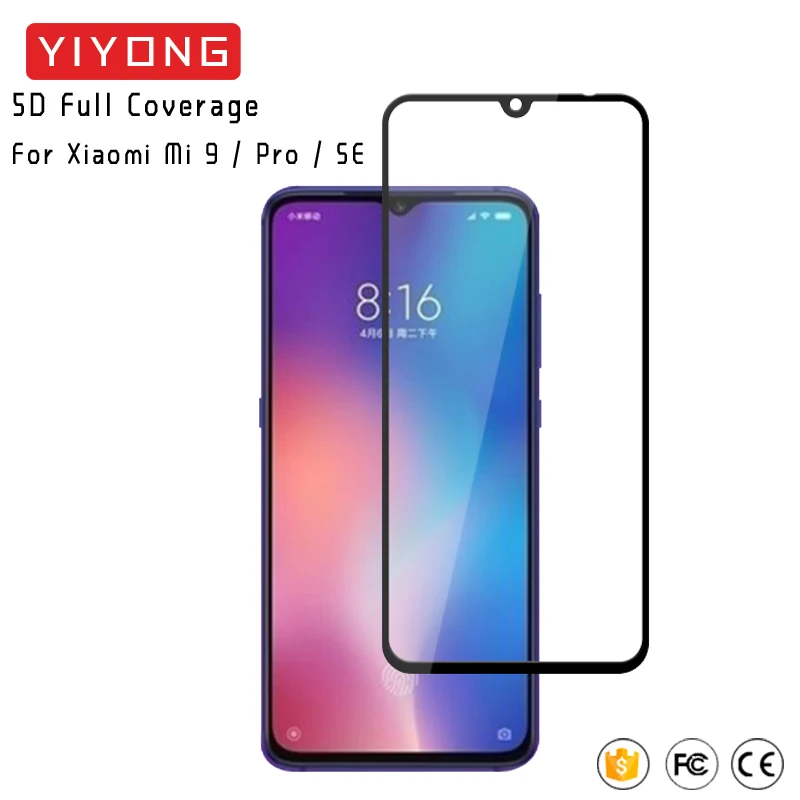 

YIYONG 5D Full Cover Glass For Xiaomi Mi 9 SE Tempered Glass Xiomi Mi 9T Mi9T Screen Protector For Xiaomi Mi9 Mi8 Pro Lite Glass
