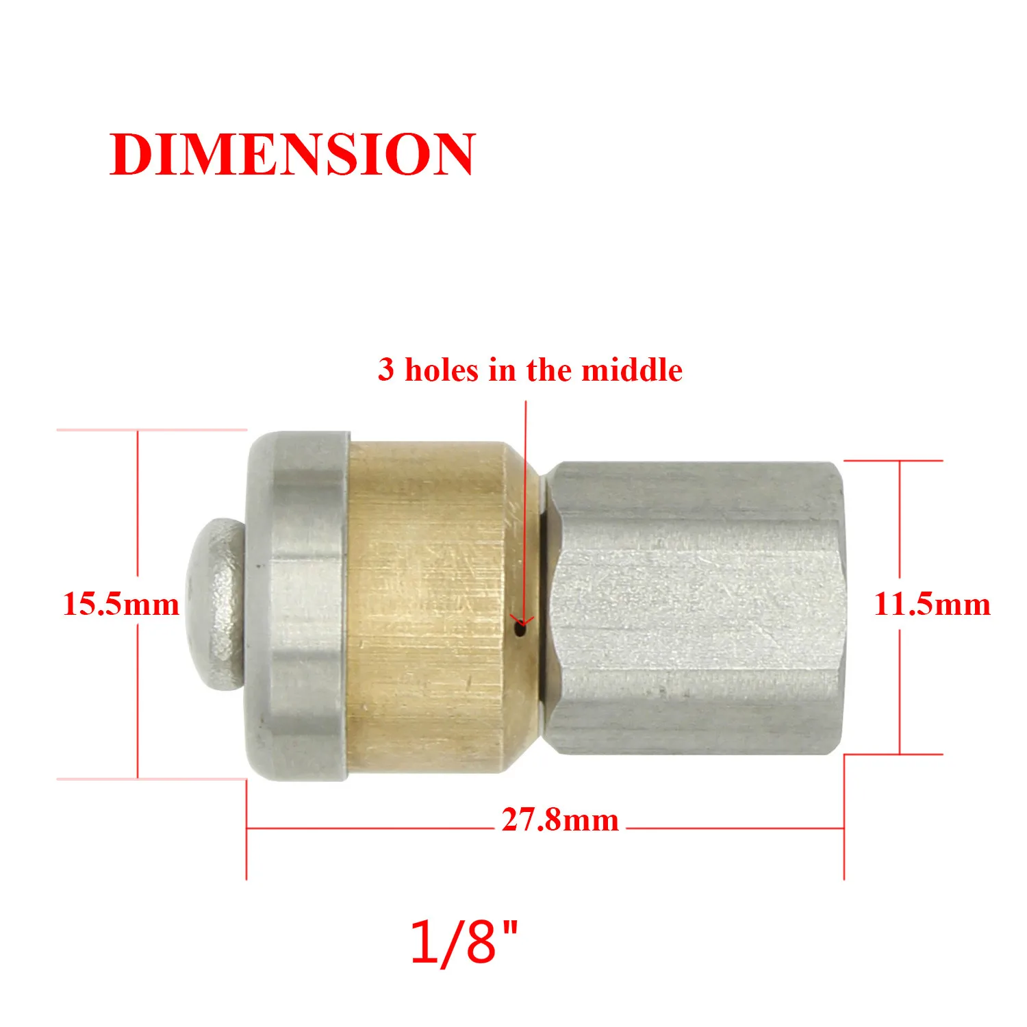 Ротационная канализация сопло очистки BSP 1/8 &quot1/4&quot 3/8 &quotМойка под давлением из