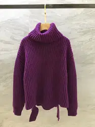 2018 Новое поступление осень и зима Для женщин Свитера Водолазка с длинным рукавом Duffle шерсть Свободный пуловер свитер Бесплатная доставка