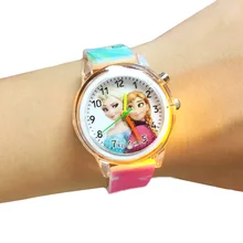 Princesa Elsa niños relojes electrónica colorida fuente de luz niño reloj niñas cumpleaños fiesta niños regalo reloj niños muñeca(China)