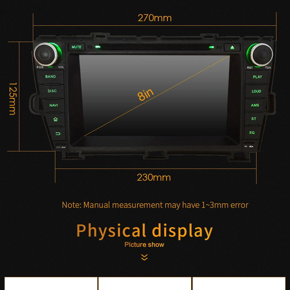 Top 8" Octa Core 4G Android 9.0 4GB RAM 64GB ROM RDS BT Car DVD Player Radio Stereo Head Unit GPS Glonass For Toyota Prius 2009-2015 6