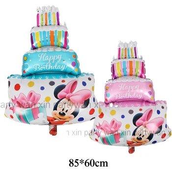

50pcs large size 85*60cm mickey minnie cake foil balloon for children birthday balloon party decoration mickey balloon