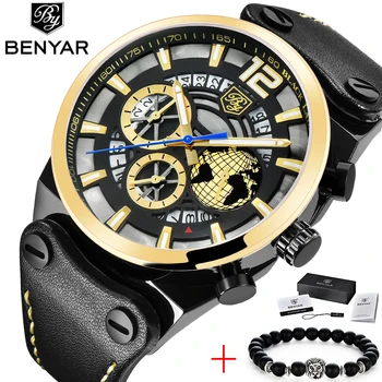 

BENYAR New Watch Top Brand Man Watches Chronograph Sport Waterproof Clock Man Watches Military Luxury Men's Analog Quartz Watch