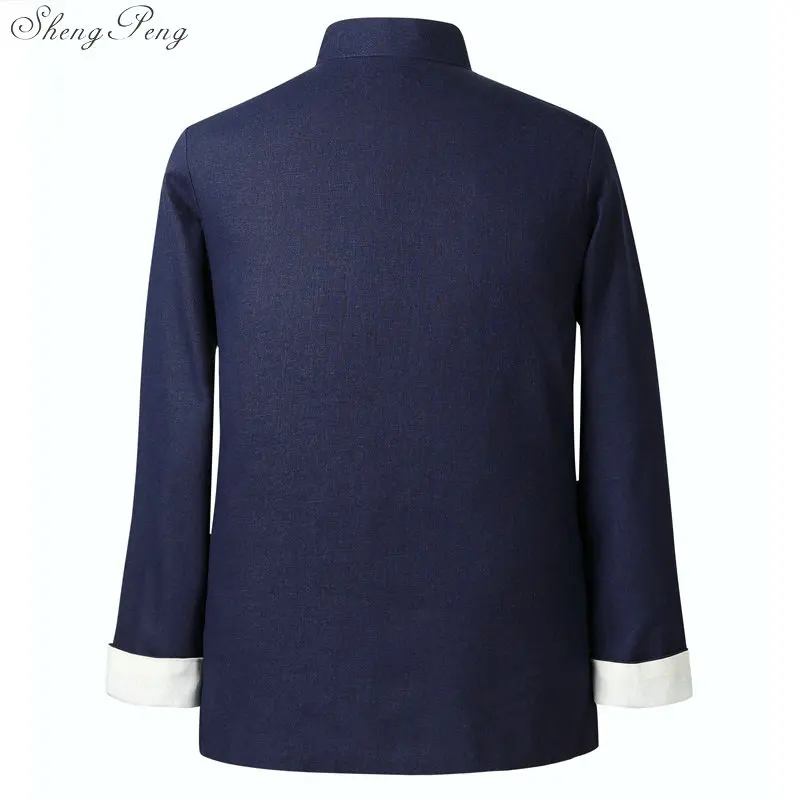Men Chinese Style Shirt Traditional chinese jacket Traditional mandarin collar tang jacket mandarin collar suit men clothes Q600