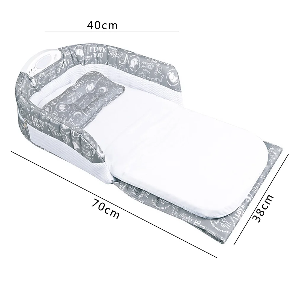 Портативная детская разделенная кровать с легкой музыкой многофункциональная помощь BB сна дорожная сумка детское гнездо кровать кроватка