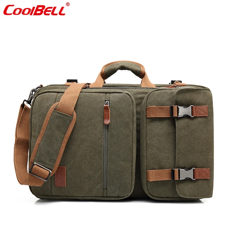 

Multi-functional Laptop Bag Convertible Backpack Messeng bags 17 Inch Canvas Handbag Business Travel Rucksack For Men Women