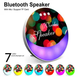 Портативный Bluetooth беспроводной плеер 7 цветов цвет ful подсветка Led с микрофоном TF карты для Совместимый со смартфонами через Bluetooth динамик