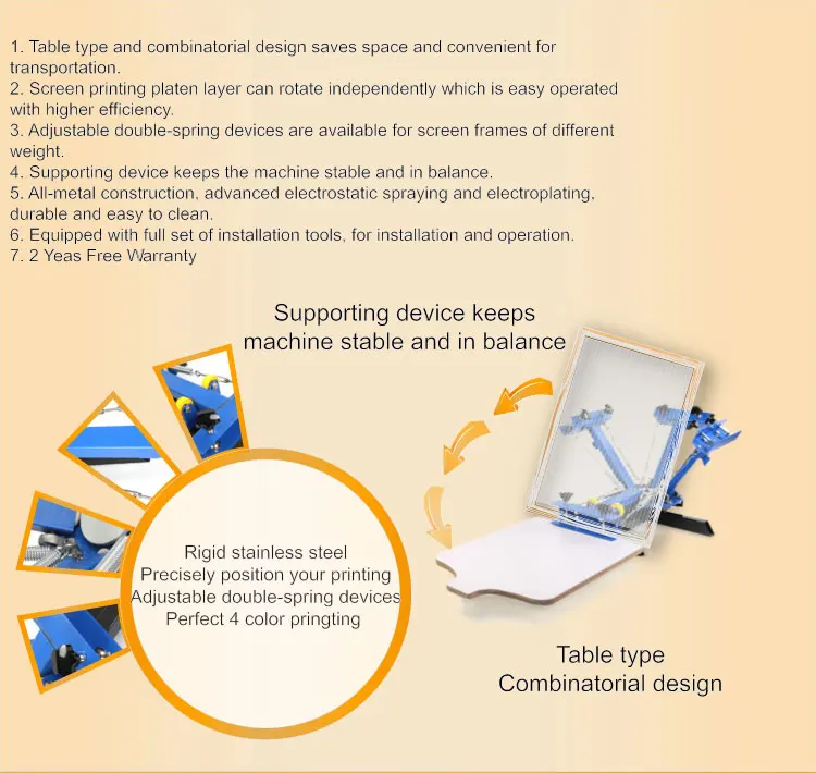 4 цвета 2 станция шелкография машина Печать ручная печать хорошо сделано