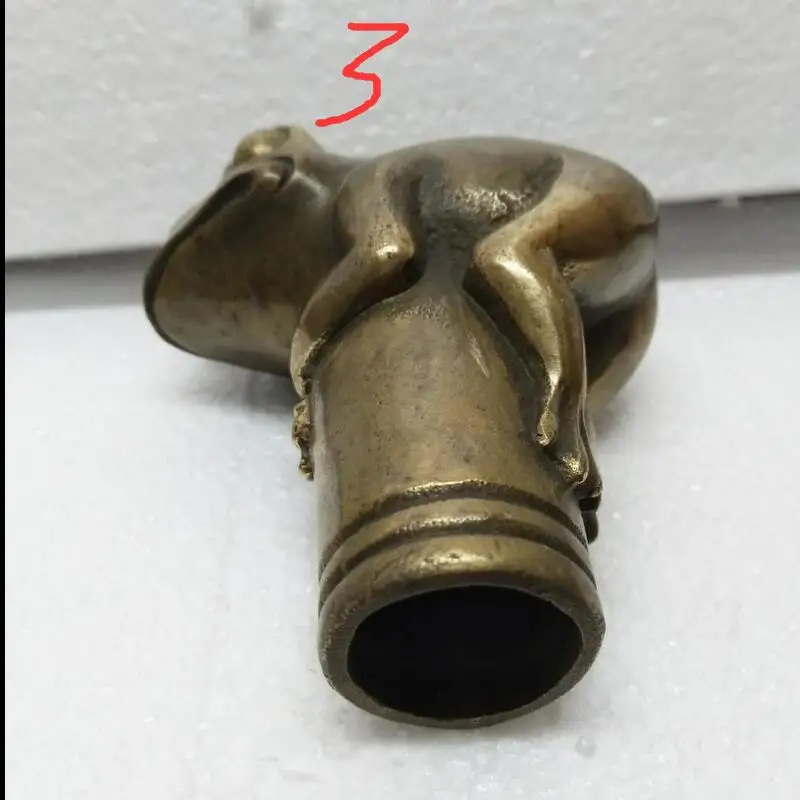 

YU Choose style handwork bronze statue Crutches head Elderly gift