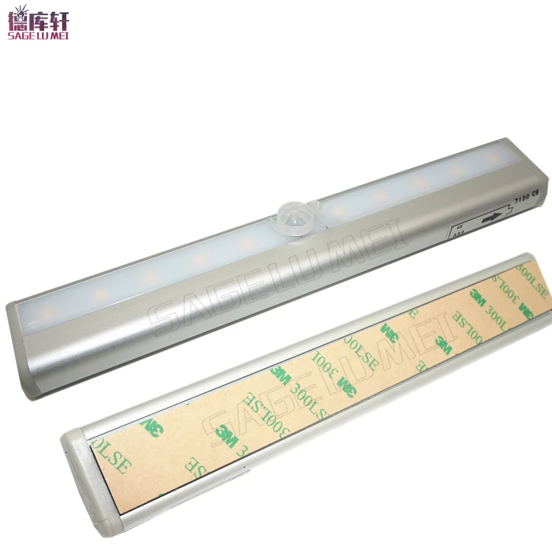 10LED human body Induction Wardrobe Step Lights Bar IR Infrared Motion Detector Sensor Closet Night Light Lamp LED Cabinet | Лампы и