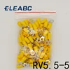 RV5.5-5 желтый кольцевой изолированный клеммный кабель обжимной терминал 100 шт./упак. костюм 4-6mm2 кабельный провод разъем RV5-5 RV ► Фото 1/2
