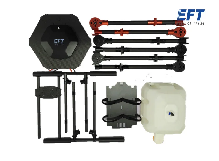 EFT DIY 15L Agriculture spray hexacopter drone kit 1550mm pure carbon fiber annular folding frame + sprayer kit