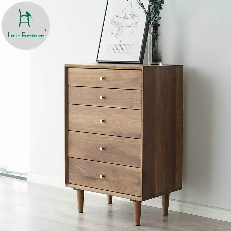 Louis Fashion Furniture Solid Wood Cherry Wooden Chest Nordic