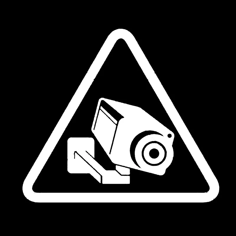 14,2 см* 12,5 см Милая камера видеонаблюдения знак виниловая Автомобильная наклейка авто аксессуары черный/белый - Название цвета: White