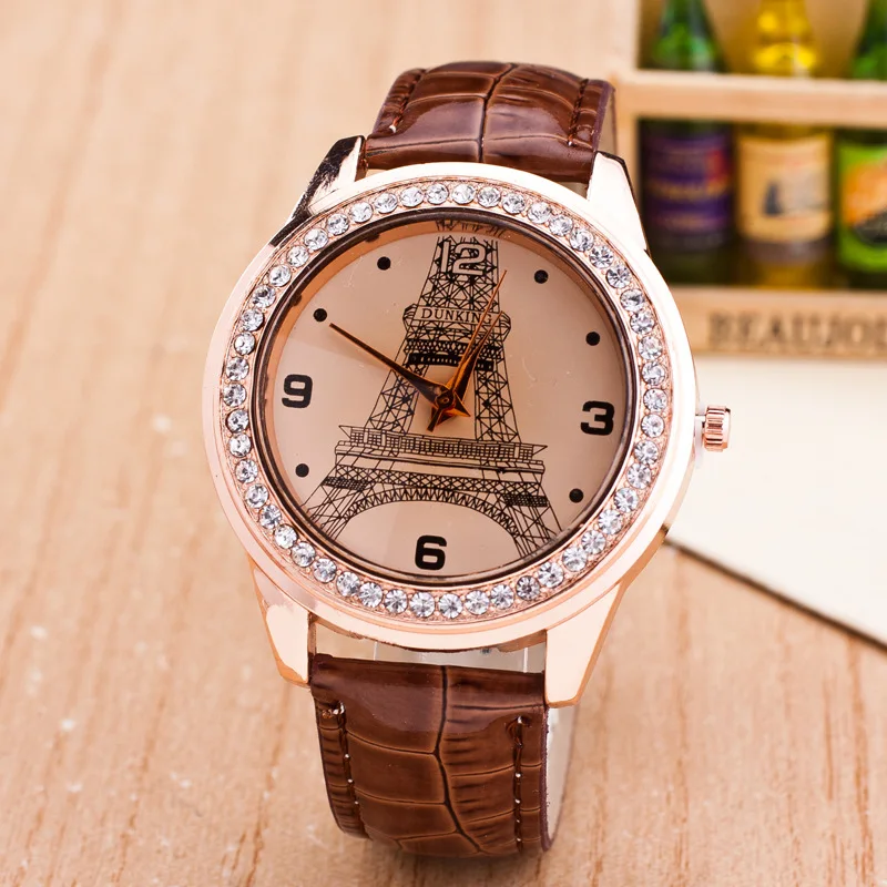 Relogio Feminino Effiel Tower женские кварцевые часы модные повседневные кожаные Наручные с