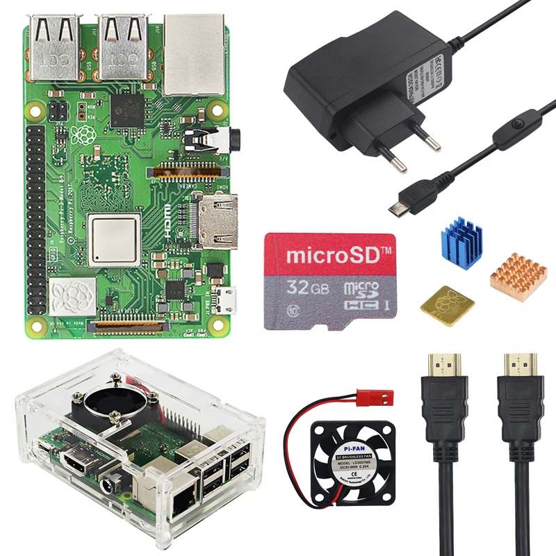 Raspberry Pi 3 Model B + Plus комплект 16 32 Гб sd-карта + вентилятор + 2.5A переключатель адаптер питания + радиатор + HDMI кабель для Raspberry Pi 3 B + Raspberry Pi 3 Model B + Plus комплект 16 32 Гб sd-карта + вентилятор + 2.5A переключатель адаптер питания + радиатор + HDMI кабель для Raspberry Pi 3 B +