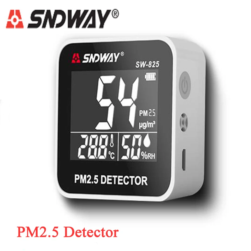 

Sndway PM2.5 Detector PM 2.5 Air Quality Monitor Gas Analyzer PM 2.5 Detector with Temperature and Humidity Meter Sensor Display