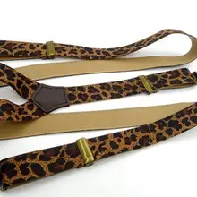 Ретро ремень леопардовые подтяжки для мужчин и женщин Ремни бронзовые Три зажимы эластичная подвеска