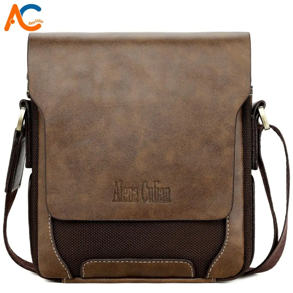 

VICUNA POLO Breathable Oxford Patchwork PU Leather Mens Crossbody Bag Vintage Men Messenger Bags European Brand Leisure Man Bags
