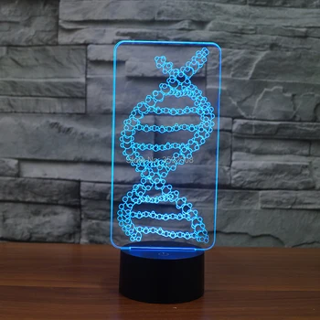 

Creative 3d DNA segment colorful night light 7 Changing Colors touch switch USB LED Lamp As gift or room decor