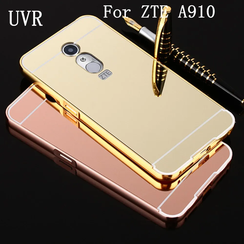 

UVR For ZTE A910 Case Luxury Plating Aluminum Metal Frame Mirror Acrylic For ZTE Blade A910 Cover Phone Cases Back A 910