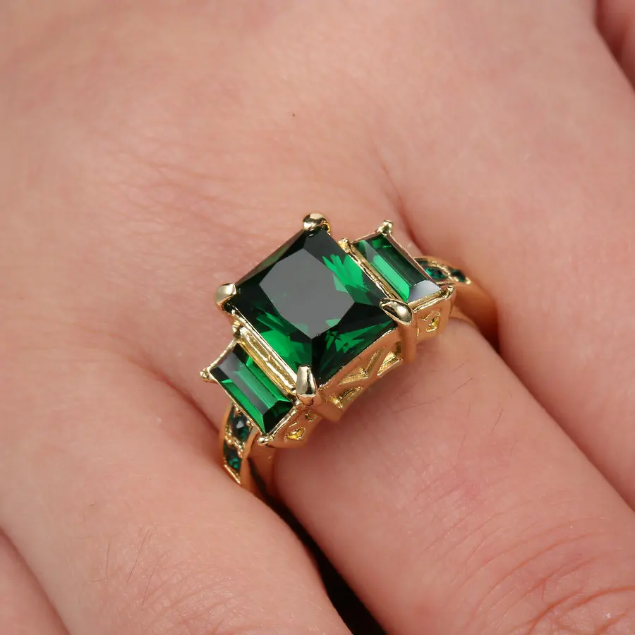 Кольца для помолвки, цвета: золотой, серебряный, 8*10 мм, мистическая Радуга, для женщин, AAA+, цветной кристалл, CZ, обручальное кольцо на палец, ювелирные изделия