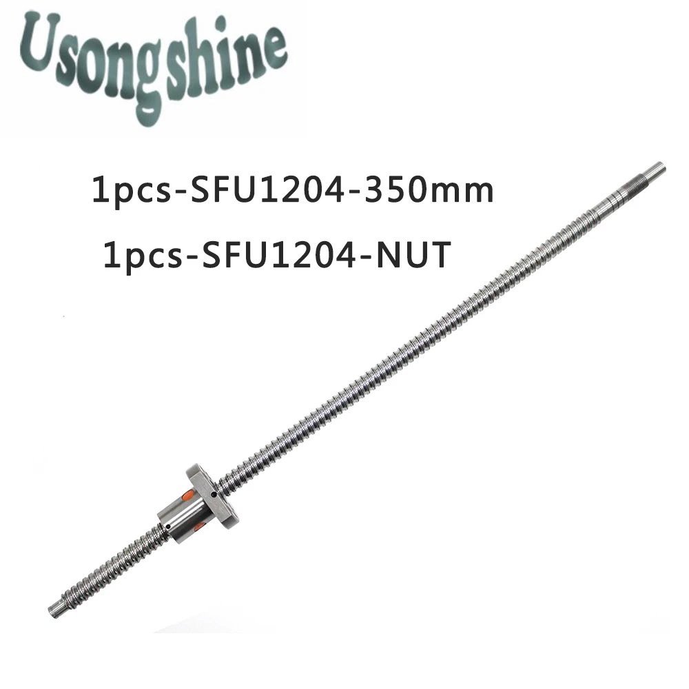 

SFU1204 12mm 1204 Ball Screw Rolled C7 ballscrew SFU1204 350mm with one 1204 flange single ball nut for CNC parts end machined