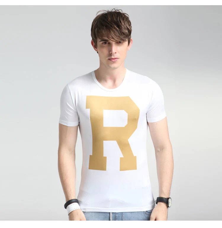 Aolamegs T Shirt Men Letter Thin Men's Tee Shirts O-neck T Shirt Plus Size Fashion Casual High Quality Slim Tees Clothing Summer (1)