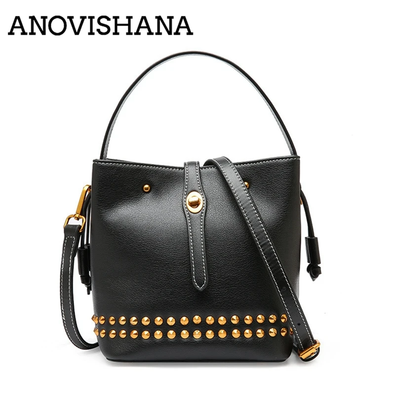 

ANOVISHANA New Genuine Leather Women's Messenger Bags Ladies Handbags High Quality Designer Shoulder Tote Bag For Women k071