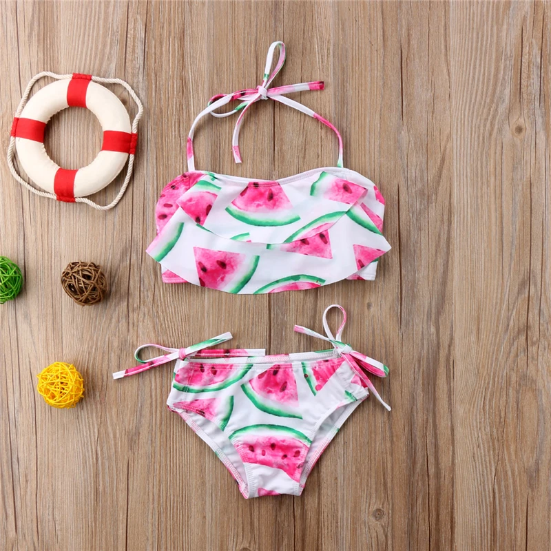 Girls Two Pieces Swimsuit 2018 New Summer Kids Baby Girl Bikini Set Tankini Swimwear Swimsuit Bathing Suit Children Swim Costume