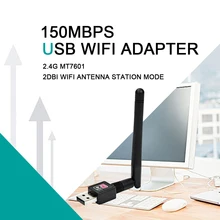 150 Мбит/с USB адаптер антенны Wi-Fi 2dBi Беспроводной сетевой карты 2,4G Wi-Fi Dongle PC USB Ethernet WiFi приемник MT7601 802.11b/g/n