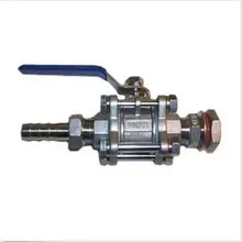 1/" сварная перегородки w/Deluxe клапан и Барб Homebrew пиво чайник горшок