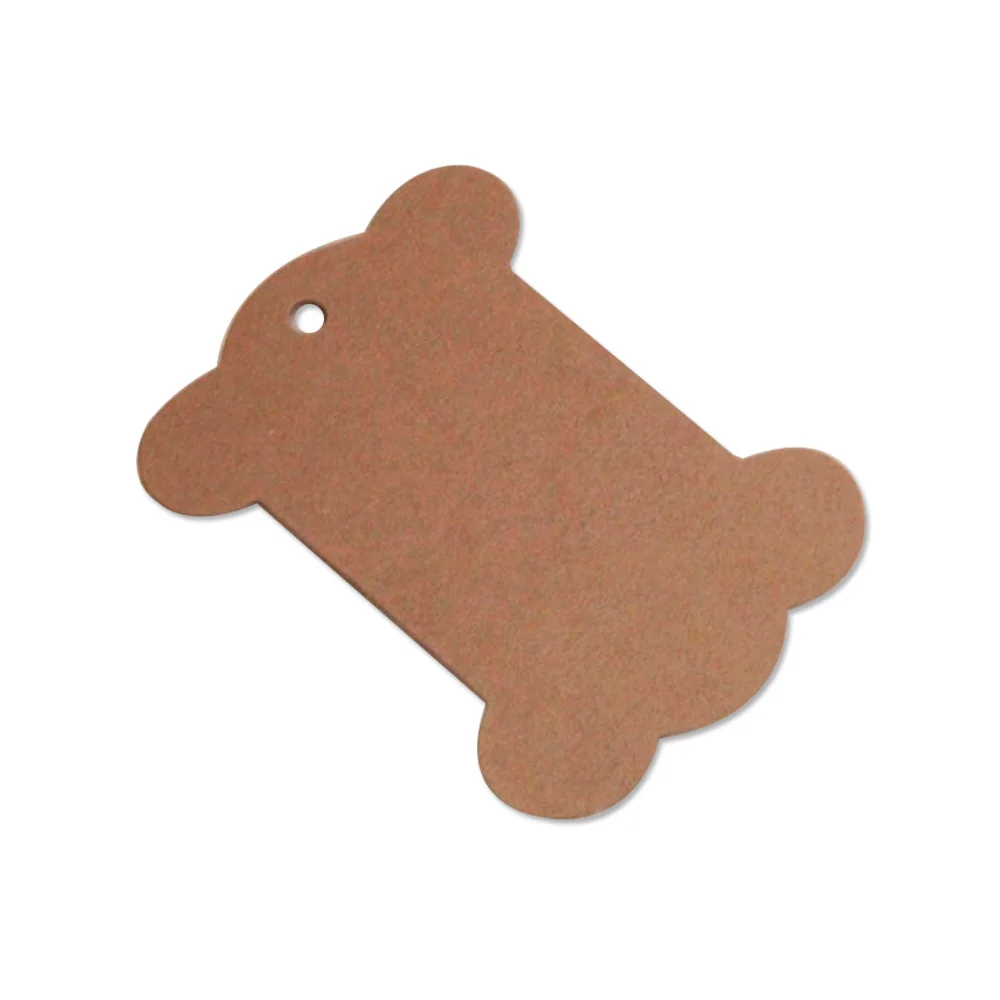 

6.2x10.5cm Kraft paper labels bone shape tags for picking ropes Blank paper card handmade gift labels for price list