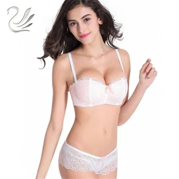 

2018 Luxury 1/2 Cup Sexy Brand Comfortable Breathable Intimates Underwear Women Push Up Bra Set Floral Embroidery Lace Lingeries