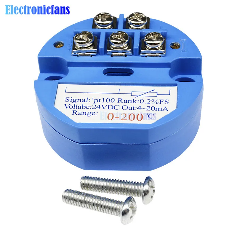 

0-200 Celsius RTD PT100 SBW Temperature Sensor Meter Temperature Transmitter Isolated Detector Module 0~200 Degree 4-20MA
