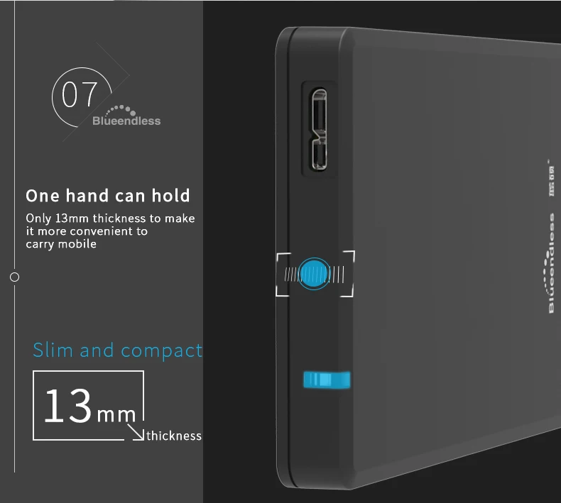 External mechanical hard drive 250G320G500G750G 1TB 2TB Sata III to USB 3.0 tool free plastic hdd enclosure 6gbps hard disk (15)