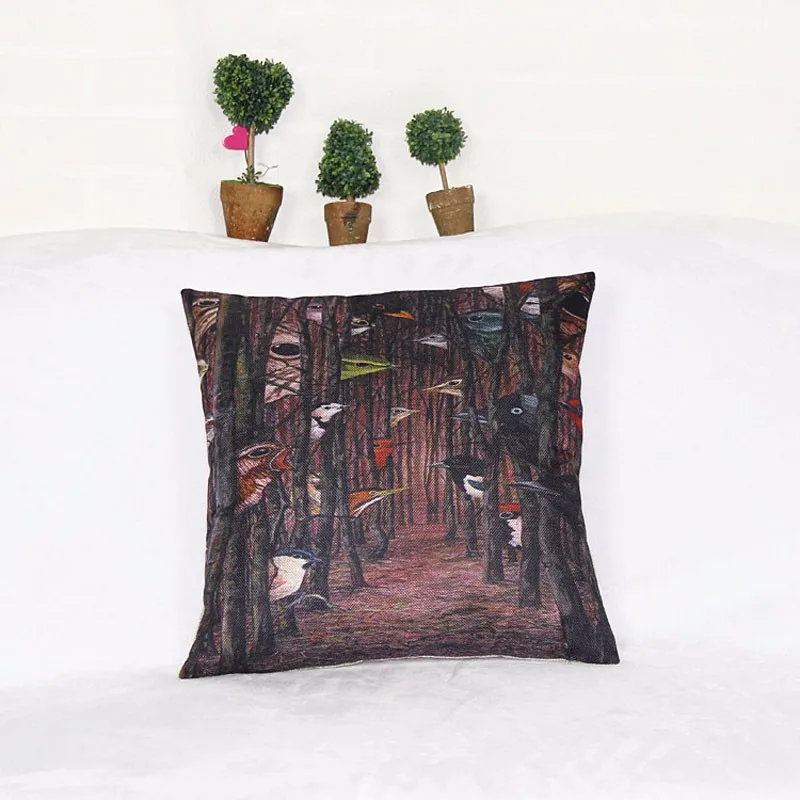 Vintage-Bird-in-Forest-Pattern-Cototn-Linen-Pillow-Case-Chair-Seat-Waist-45x45cm-Decorative-Pillow-Cover (3)