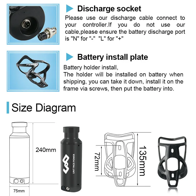 Е-байка 36В 6.4Ah 6.8Ah 7.8Ah лития e-велосипеда Батарея новейший маленький мини бутылка для воды Батарея с USB док-станция для 250 Вт 500 Вт мотор