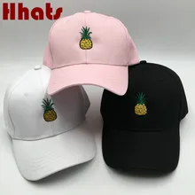 Вышивка шапка с ананасом для мужчин Высокое Качественный хлопок Регулируемый летние изогнутые спортивные кепки Pineappler Бейсбол кепки хип хоп Bone