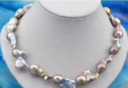 

Jewelr 004295 baroque lavender reborn keshi pearl necklace