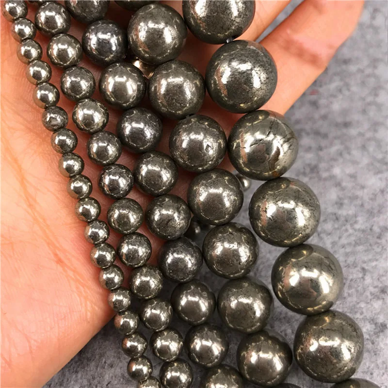 CAMDOE DANLEN натуральный камень, железный пирит, круглые бусины 4 6 8 10 12 мм, подходят для самостоятельного изготовления ювелирных изделий, браслетов, ожерелья, деталей