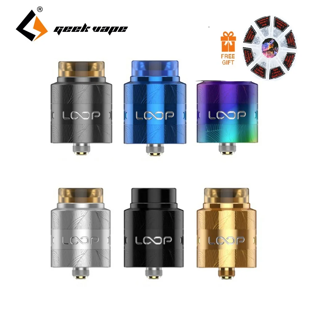 Бесплатный подарок! Geekvape петли RDA V1.5 бак BF сквонк E-сигареты Atomzier Поддержка как один и двойной катушкой построить уникальный W формы палубе