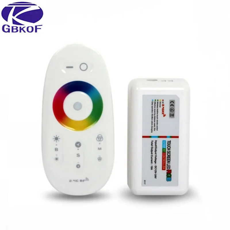 

Good 2.4G Wireless RF Touch screen RGB LED Controller DC12V-24V 18A RF remote control for 3528 5050 RGB led strip Free Shipping
