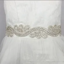 Симпатичные лепесток Кристалл Свадебные ремни Реальные образцы атласа Стразы Бисер бриллиантами свадебные ленты пояса свадебные аксессуары